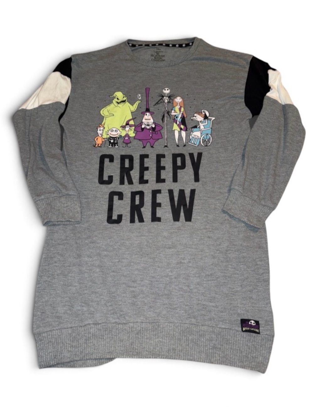 Disney Nightmare Before Christmas Creepy Crew Sleep Shirt Dress Gray Sz Med NWOT